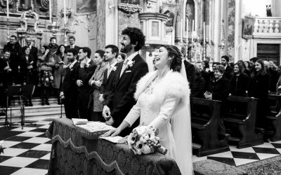 Servizio fotografico per matrimonio invernale a Brusaporto, presso ristorante Da Vittorio